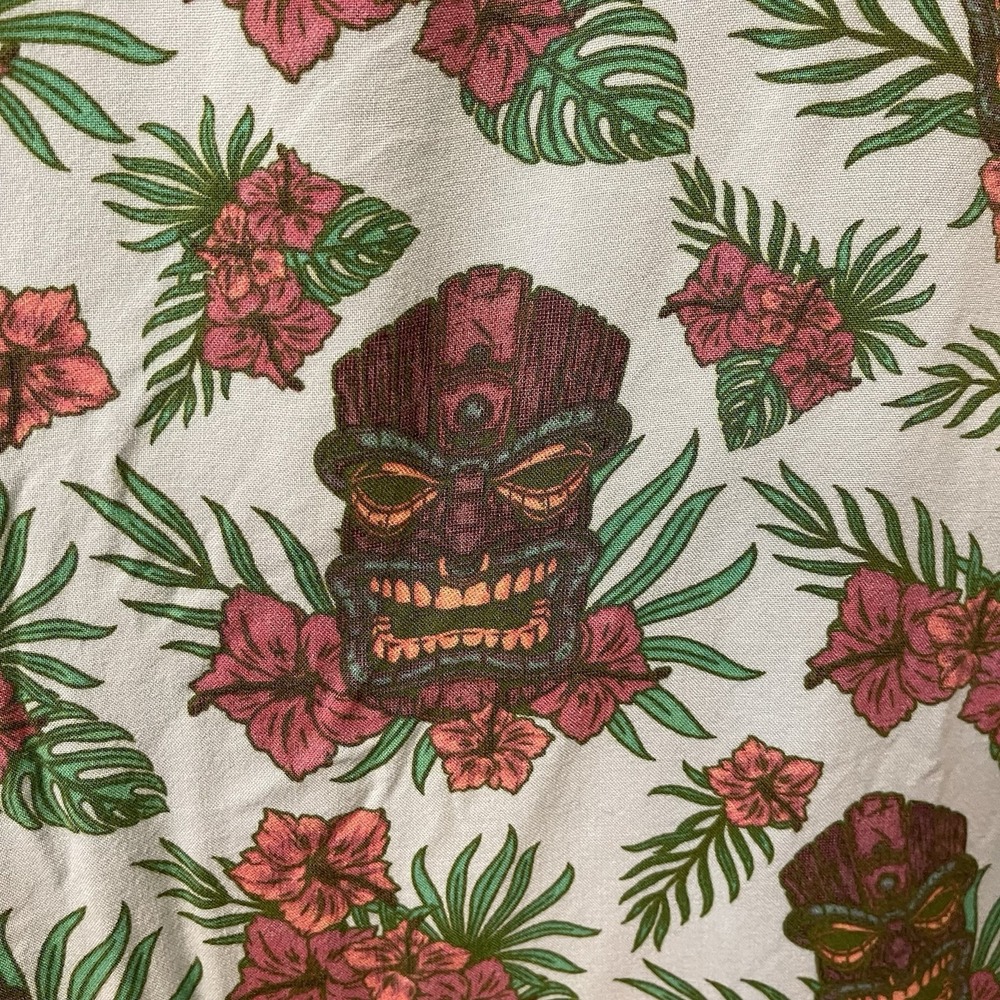 Super Massive Men's Tropical Tiki Hawaii Shirt Short Sleeve Vacation Beach Sz L - Picture 7 of 9
